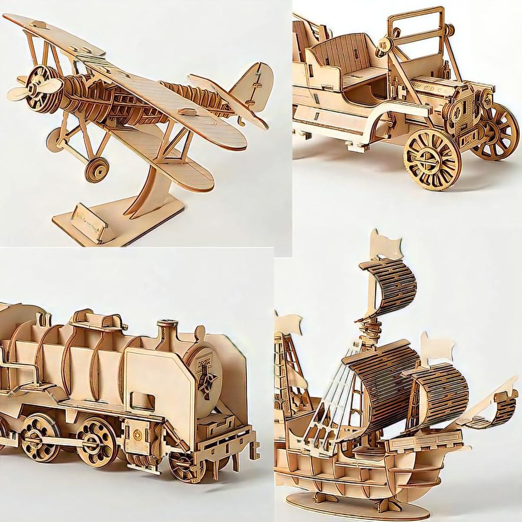 TOKX 3D Wooden Puzzle Set Adult Model Ages 15 and Up (4 pieces) - Puzzle,