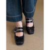 2025 New Thick-soled One-word Ballet Shoes for Women, Comfortable Soft-soled Retro Pig Nose Mary Jane Single Shoes for Women