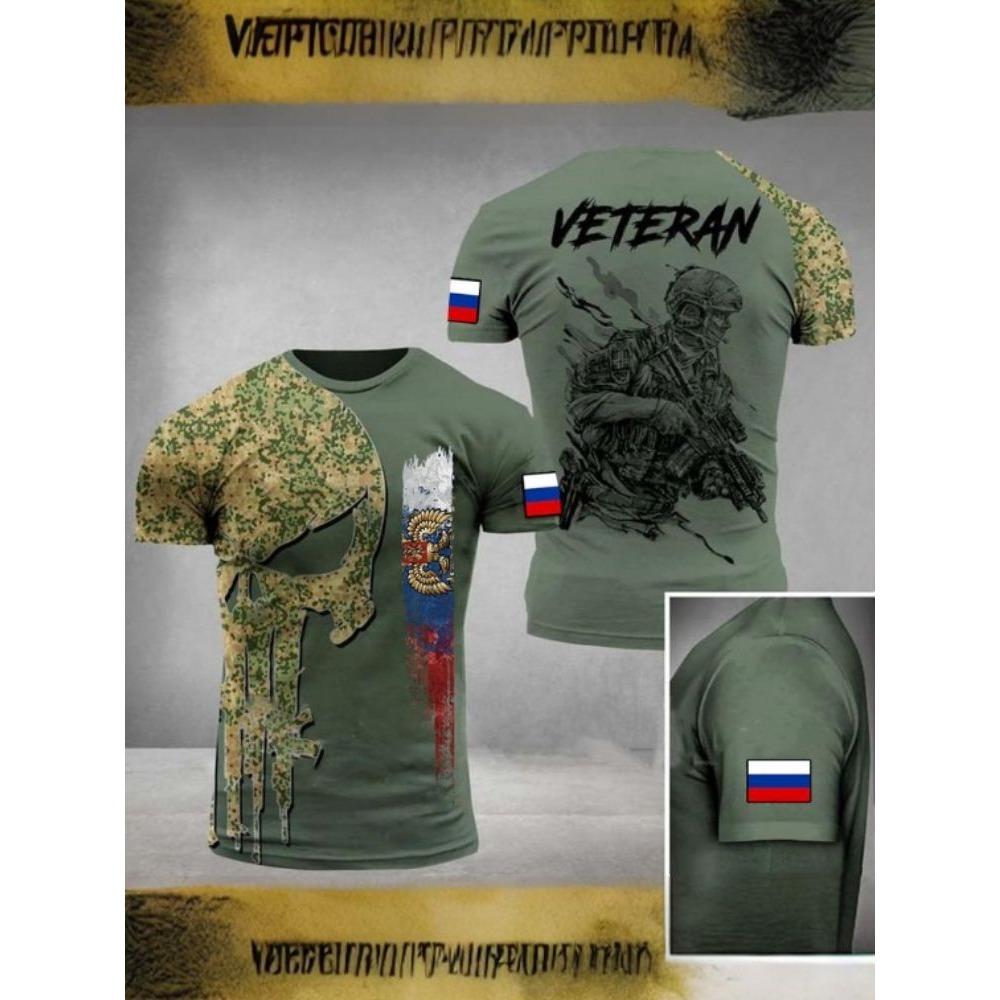 Summer casual printed round neck short sleeved men s outdoor T-shirt 2XS