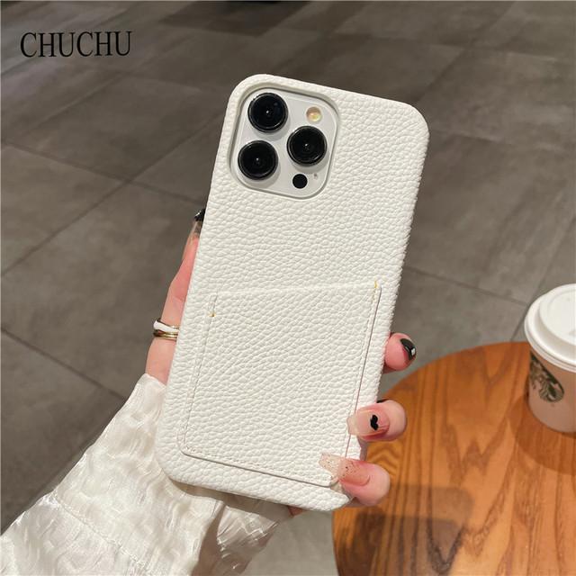 Luxury Brand Skin Card Package Lichee Pattern Pu Leather Phone Case For Iphone 14 13 7 8 Plus X 12 Xr Max 11 Pro Se Mini Cover