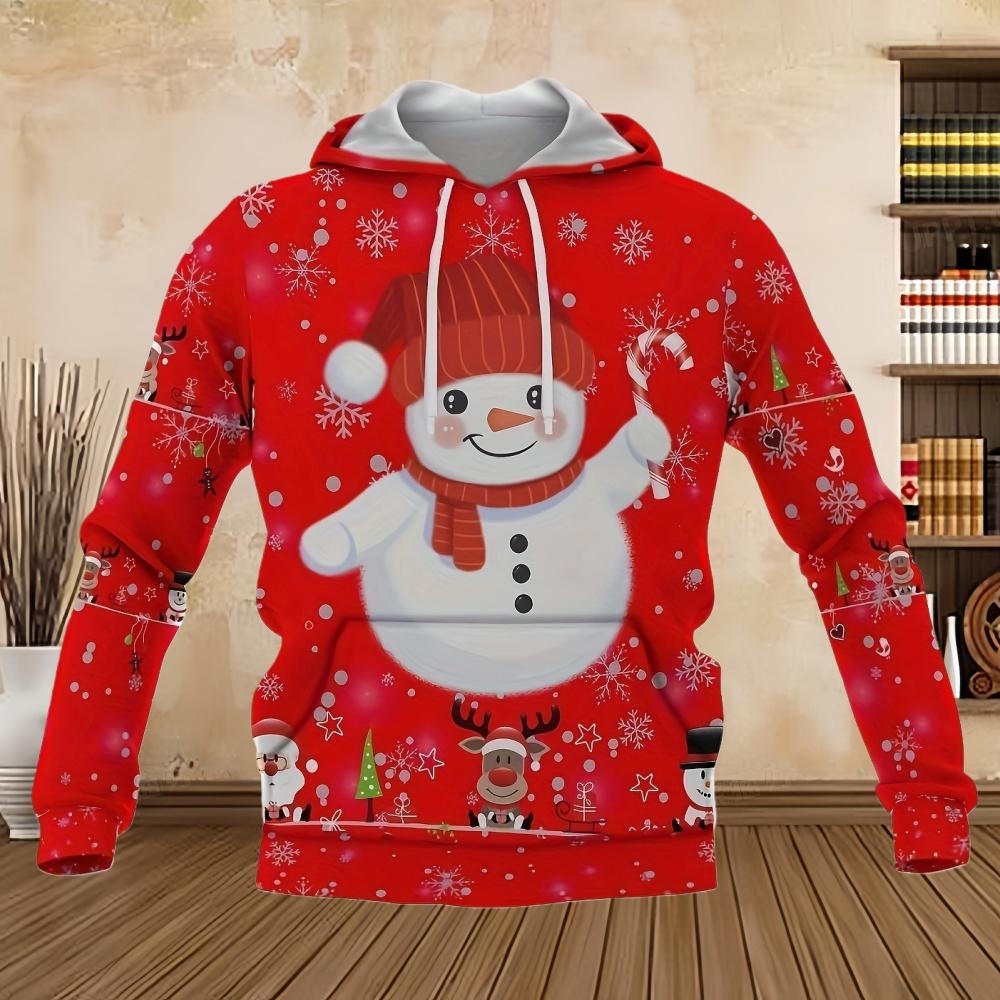 Funny Christmas Santa Print Hoodie Cool Casual Graphic Design Hoodies for Men Winter Fall Streetwear Pullover Hooded Sweatshirt