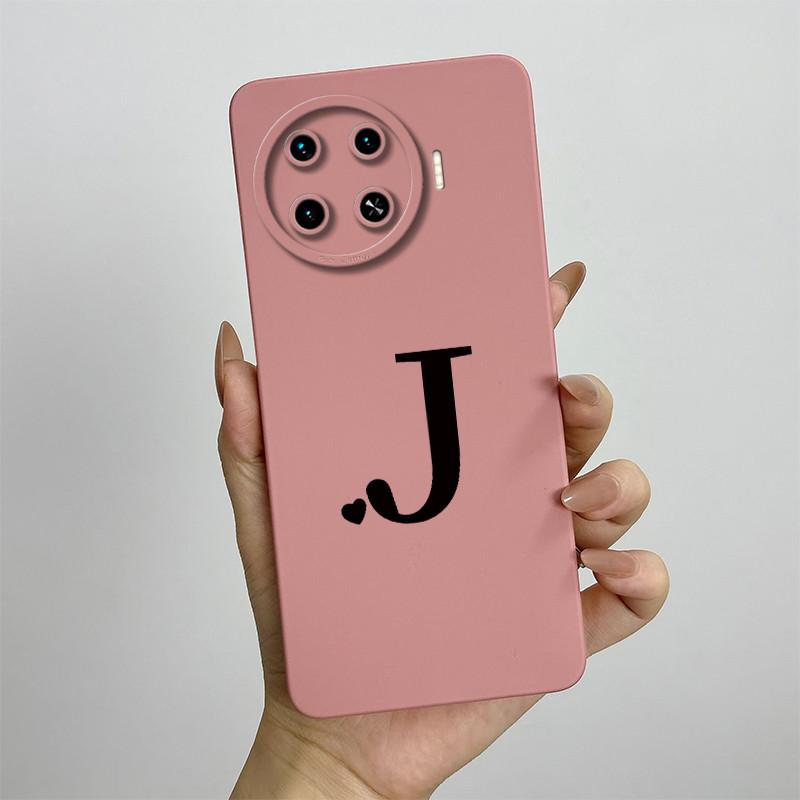 For Tecno Spark 20 Pro+ Case Tecno Spark 20 Pro Plus Phone Case KJ7 Cute Letters Camera Protection Square Liquid Silicone Cover