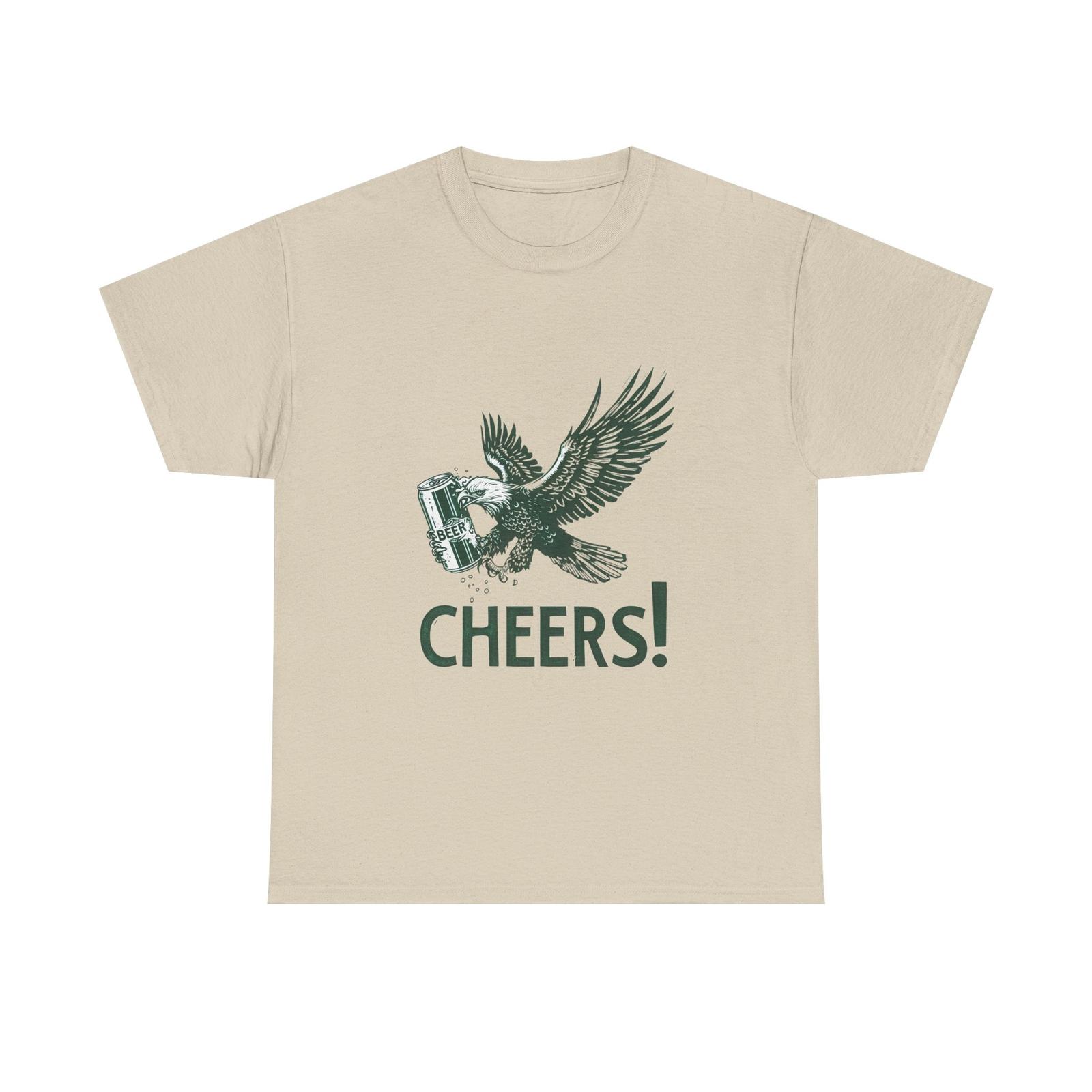 Cheers Eagle Funny Beer Unisex Heavy Cotton Tee 4th of July Gift for Beer Lovers S