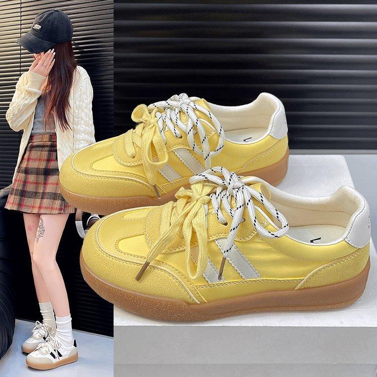

Soft leather version~ thick-soled little white shoes women s versatile spring 2025 new breathable casual sports moral training women s board shoes 35