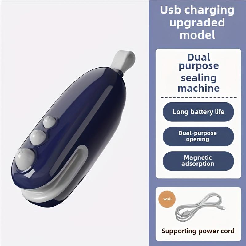 

Snack Sealing Machine USB Charging Food Sealing Machine Fast Charging, Multifunctional Sealing Device синий