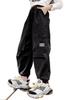 2025 Girls' Plus Velvet Cargo Pants - Elastic Ankle, Loose Fit, Autumn/Winter Comfort for Children