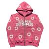 European and American street trend Y2K hip-hop fashion zipper printed loose hoodie