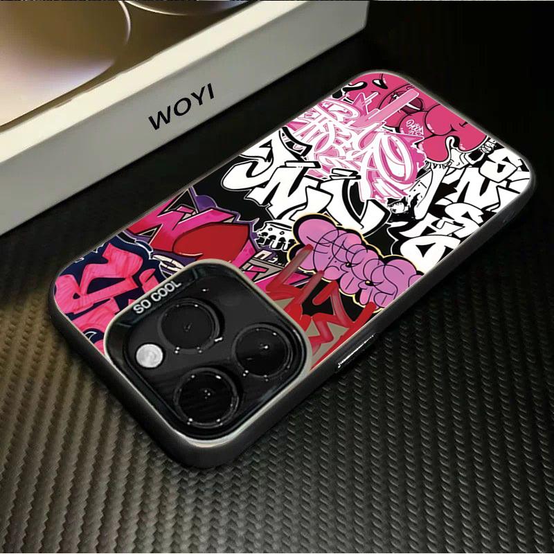 Graffiti Cool Art Rosa Handyhülle für Xiaomi Mi 11 Lite 5G 15T 14T 13T 14 13 12 Poco F7 X7 X6 X5 F5 F6 M6 Pro Stoßfeste Hülle