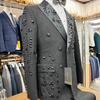 Completo da Uomo Ricamato a Mano con Perline - Elegante Set 2 Pezzi per Occasioni Casual, Banchetti e Eventi Formali