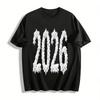 2026 Snowflake New Year Themed Casual Printed Top Pure Cotton T-shirt
