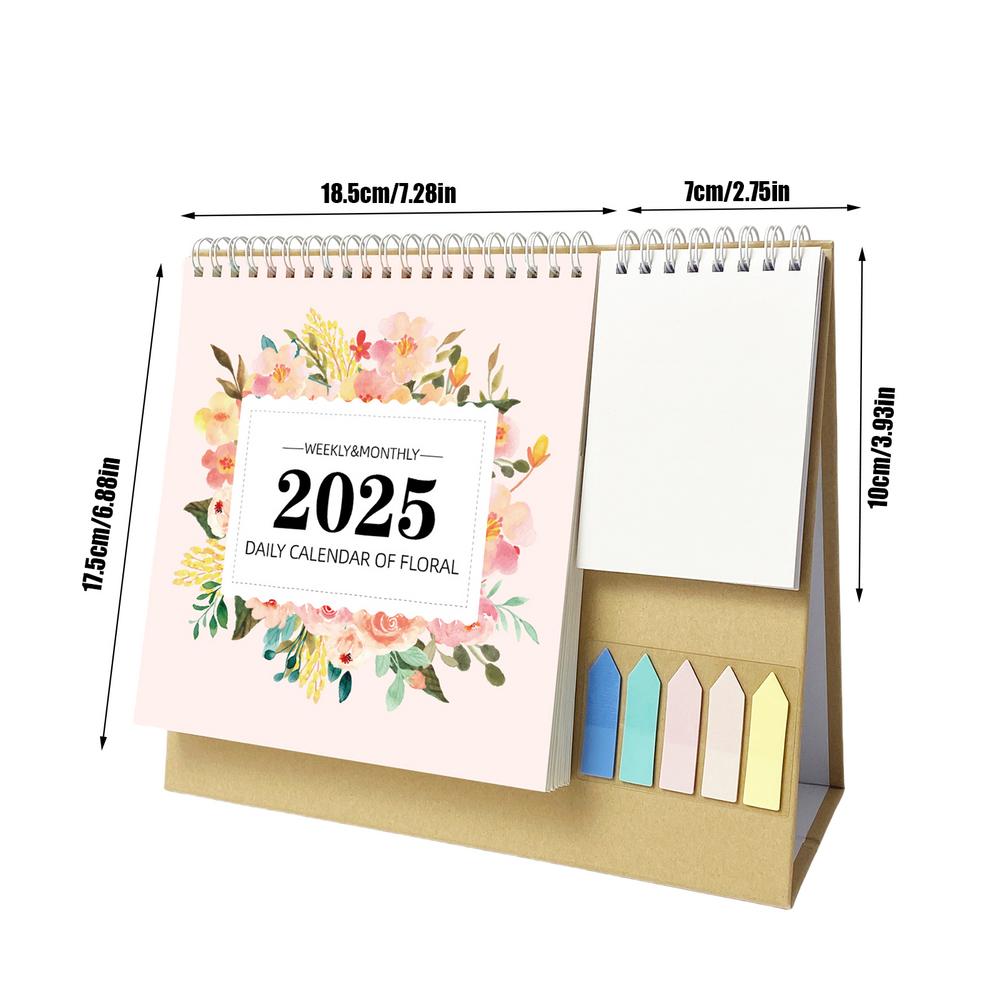 2025 Desk Calendar 2025 Monthly Floral Desktop Planner Calendar Multi-Purpose Calendar Decoration For Home Dormitory Work Area