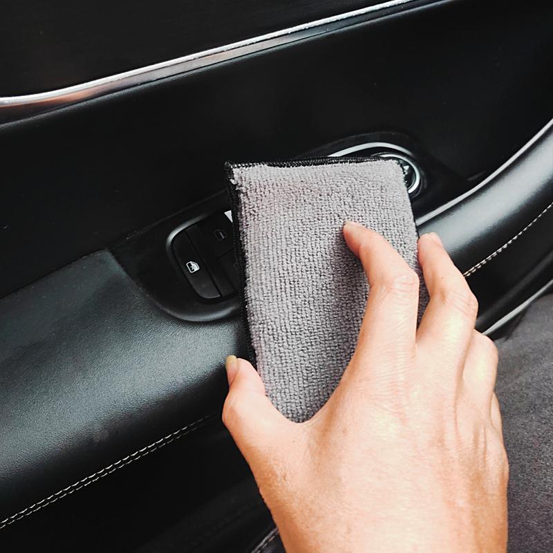 2/5Pcs Auto Interior Fleece Scrubbing Towel For Plastic Leather Wax Sponge Car Cleaning Tools Car Cleaning Microfiber Sponge