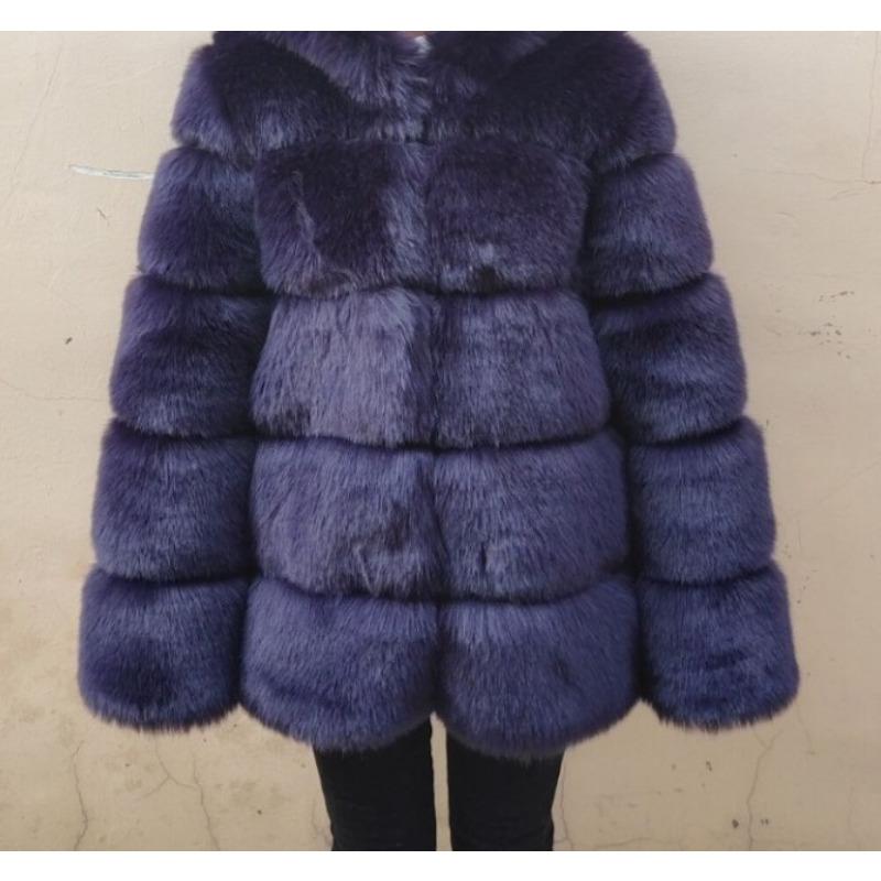 Damen Neuer Pelzmantel, Dünner Stehkragen Pelz Damen