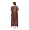 TreegoArt Fashion Women's Polyester Long African Kaftan Caftan Printed Adjustable Boho Dress Nightwear Maxi Gown