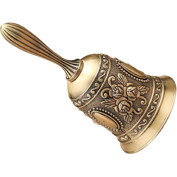 Hand Bell Call Bell,Loudly Sound Hand Call Bell Handbell Vintage Style Exquisite Engraved Hand Bell Hand Dinner Bell Multi Purpose Call Bell for