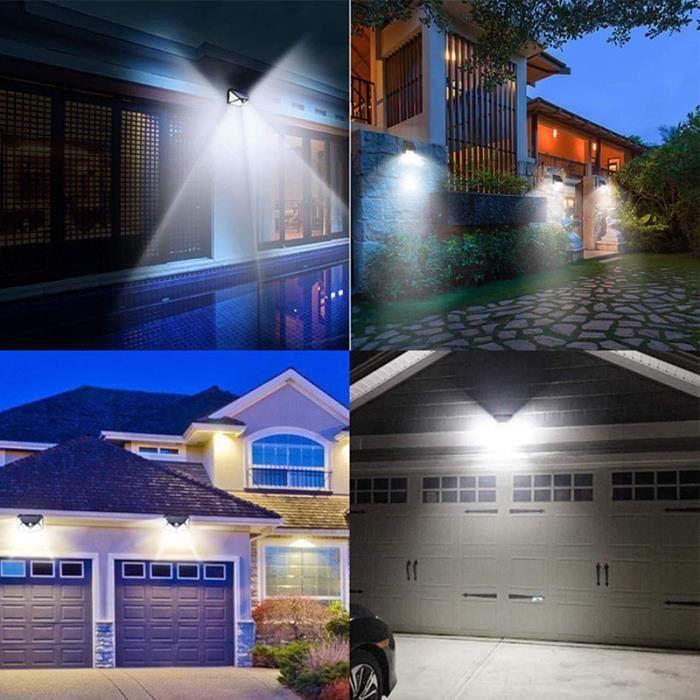 OEMG Outdoor Solar Light 100 LED Motion Sensor 2 Packs Waterproof Wireless Lighting For Garden Security Light Black