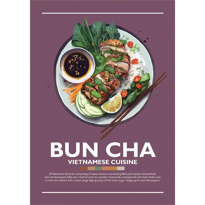 

Минималистский вьетнамский постер с едой Banh Mi Bun Cha Goi Cuon Banh Xeo Cao Lau Картина на холсте Настенная картина для кухни Декор для дома 21cm×30cm NoFrame