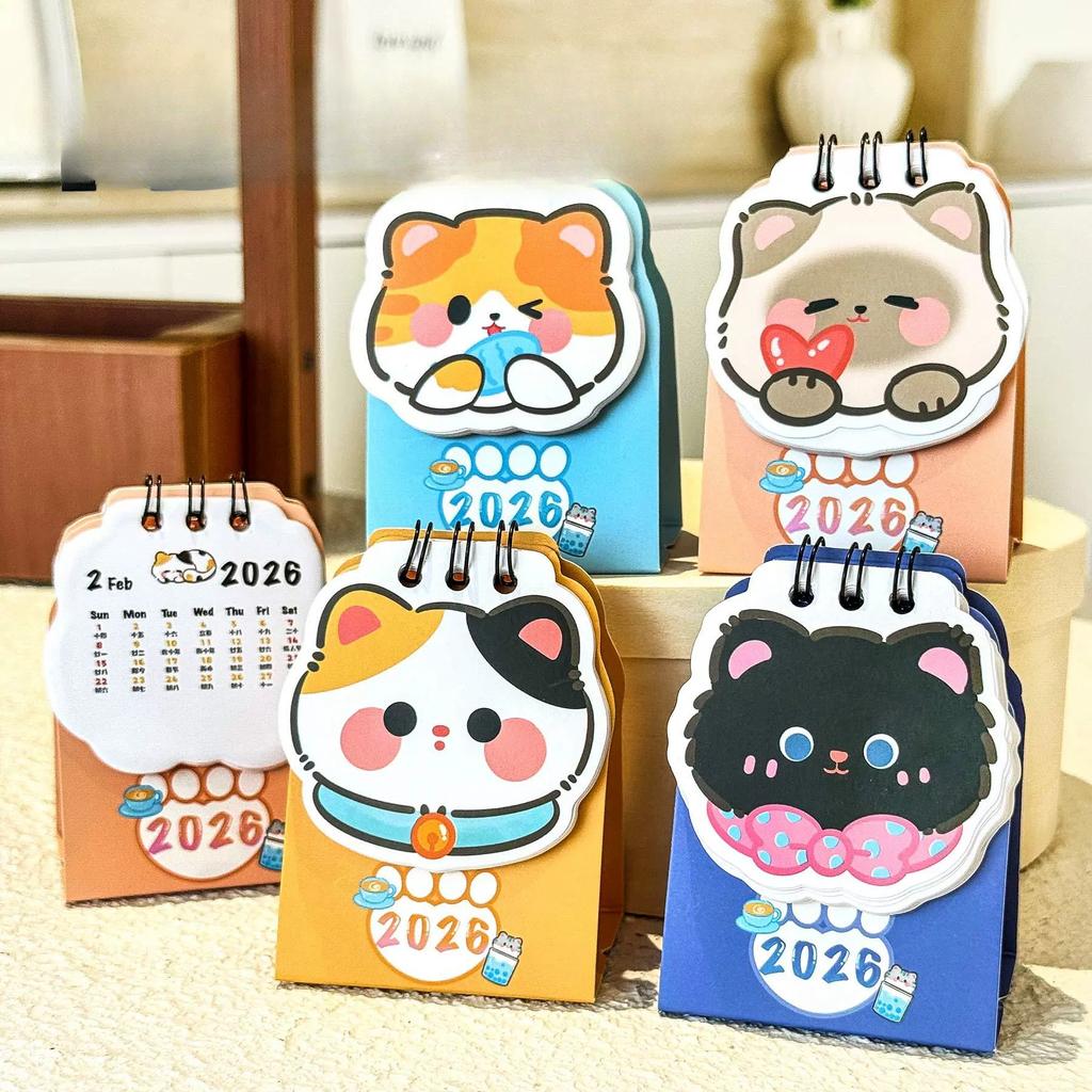 2026 Kitten Peas Desk Calendar Student Cute Girl Heart Punch-in Decoration Cartoon Mini High-value Small Calendar