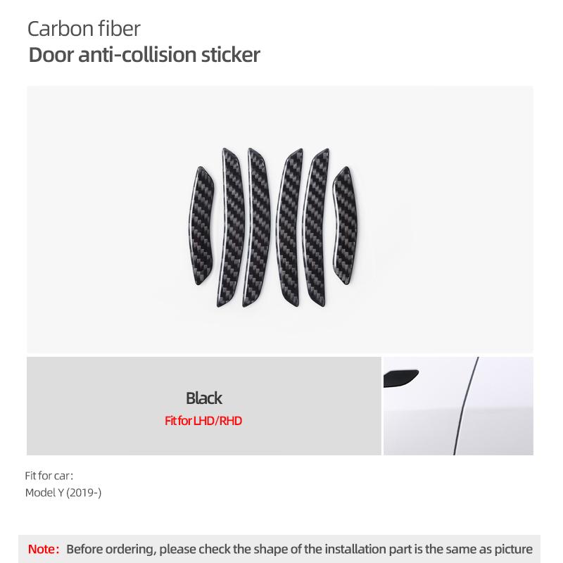 

For Tesla Model Y 2019- 2025 Juniper Carbon Fiber Car Body Door Anti-Collision Strips Protect Stickers Decoration Accessories