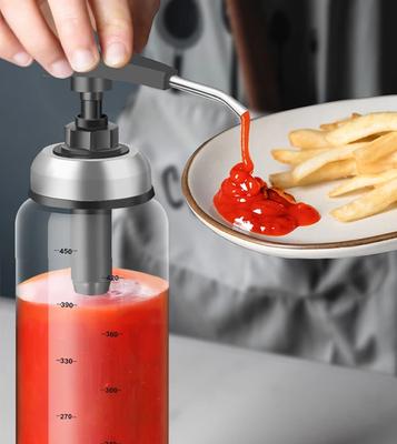 Glass Oil Bottle Cooking Seasoning Sauce Bottle Home Salad Dressing Press Squeeze Bottle Replaceable Washable Refillable