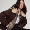 Gap Women's Puffer Series Corduroy Faux Shearling Lapel Down Jacket