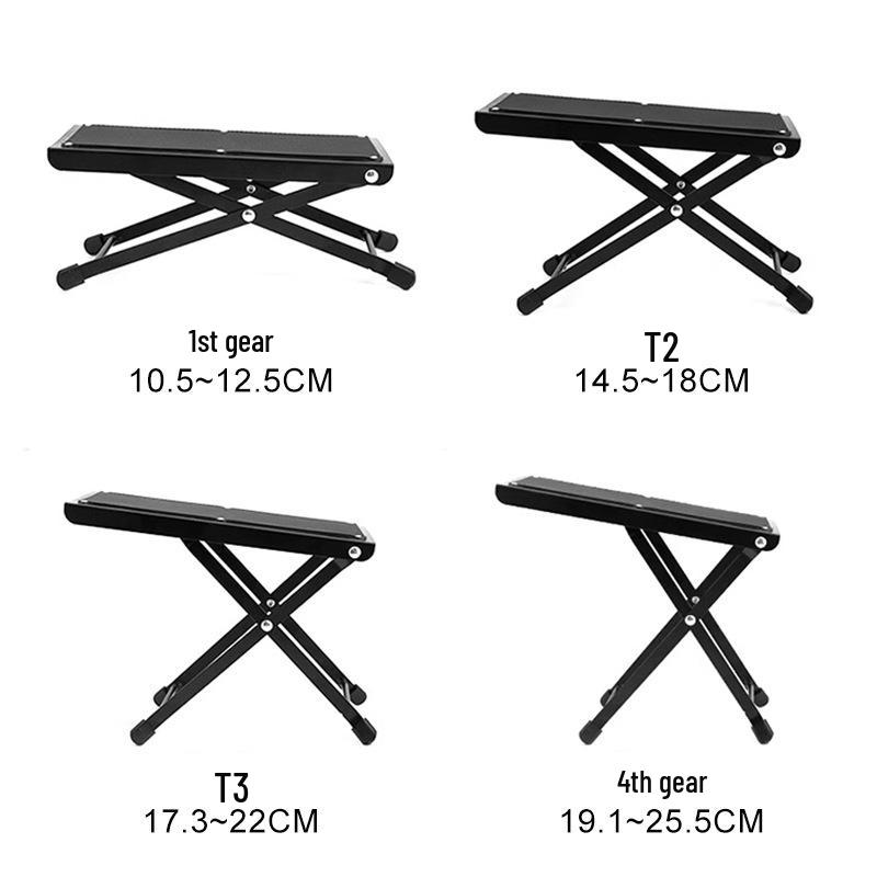 Folding Metal Guitar Pedal & Footrest Stand for Folk and Classical Instruments