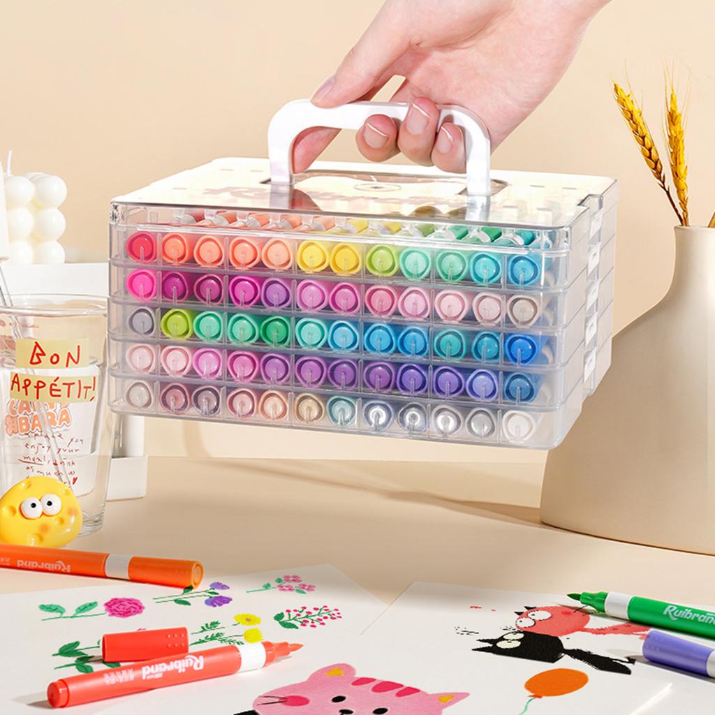 84 Colors Acrylic Paints Markers Pens,Water Based Washable Ink Art School Drawing Supplies,Portable Drawing Pen For Kids