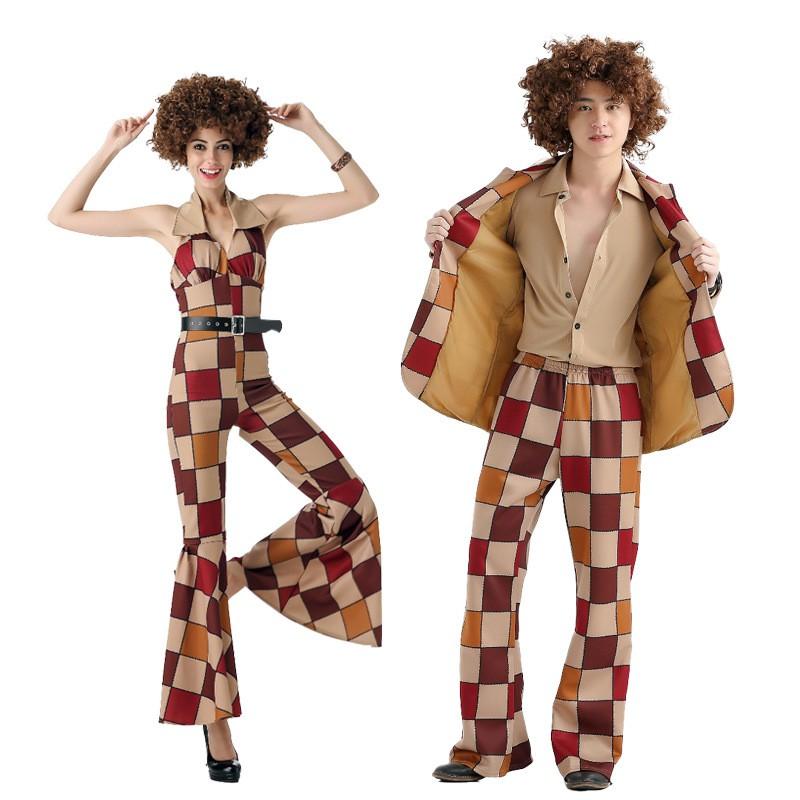 70s Retro Disco Costume Halloween Couples Party Stage Performance