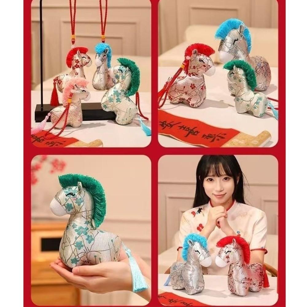 Tassel Tail Horse Plush Doll PP Cotton Filling Pony Decor Cute New Year Mascot Decor  Office Decor