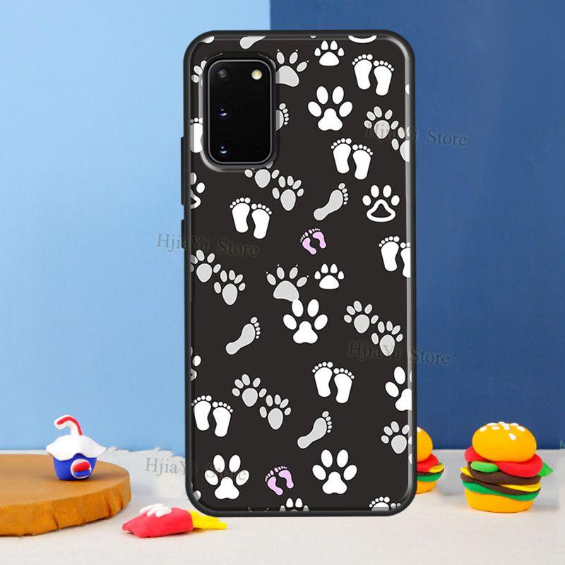 Dog Foot Print Paw Colorful Pattern For Samsung Galaxy S21 S22 Ultra S20 FE Note 20 Ultra S8 S9 S10 Note 10 Plus Phone Case