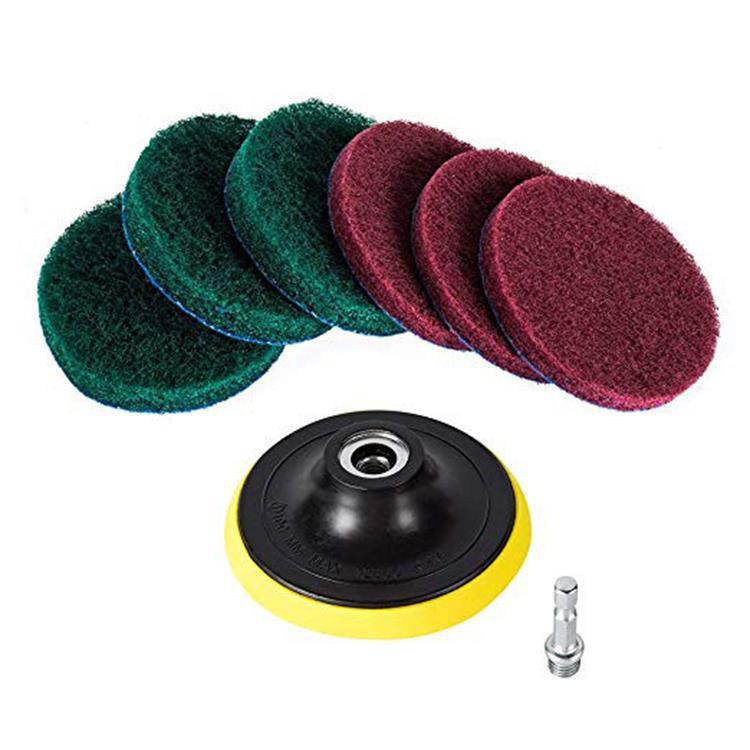 8-Piece Electric Drill Cleaning Set with Suction Cup, Scouring Pads, and Polishing Brush for Kitchen, Bathroom, and Car Wheels