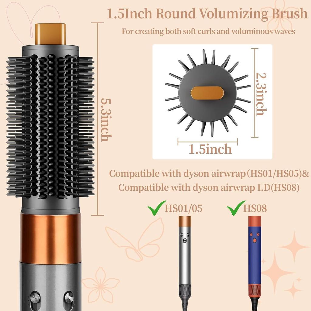 Kompatybilny z Dyson Airwrap HS09 Okrągłą Szczotką, HS05 i HS08 Stylizatorem z Wałkiem