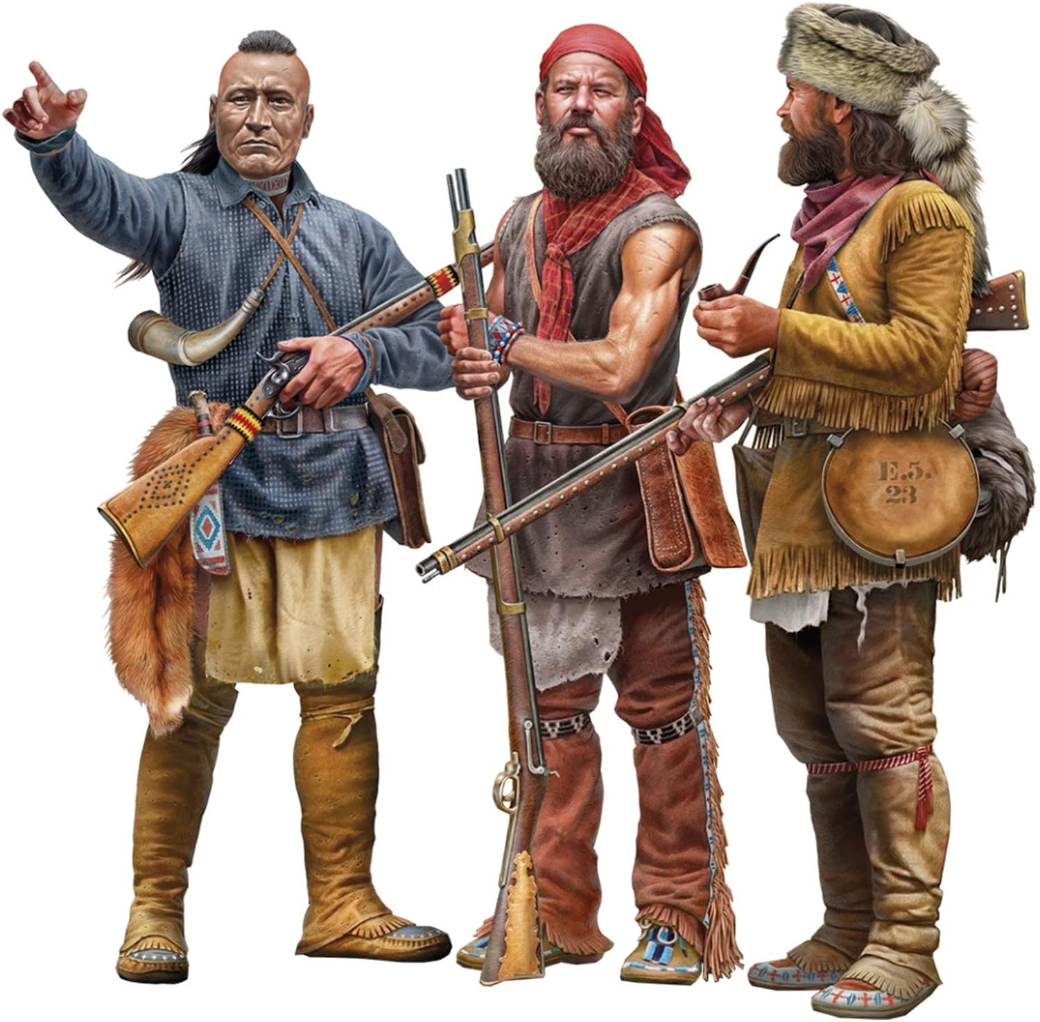 

Master Box 1/35 Scale Indian Series No. 5, European and Mohawk Native Americans, 3-Piece Set, 18th Century Plastic Model Kit, MB35232