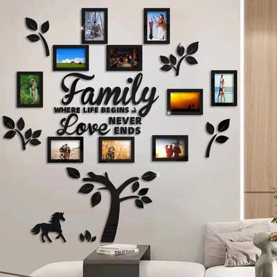 New DIY Family Picture Frame Tree Wall Stickers 3D Home Tree Wall Mirrors Photo Collage Picture Frame Stickers Home Decoration