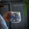 Kreatívne smaltované farebné hrnčeky na kávu Ručne vyrábané keramické šálky Porcelánová šálka na čaj vysokej kvality s krytom a filtrom Čajový obrad