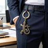 Vintage Brass Mini Gecko Figurines Keychains Pendants Car Key Ring Bag Diy Lanyard Hangings Jewelry Accessories Animal Charms