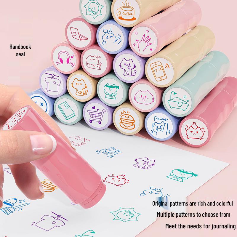 Cute Japanese Girl Style Journal Stamps: Creative Student Reward & Encouragement Stamps