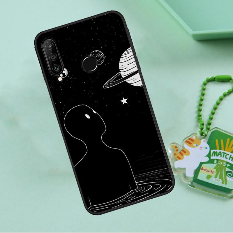 Black White Galaxys Aesthetic For Huawei Nova 12s 12i 11i 7i 8i 9 10 SE Y91 Y90 Y60 Y70 Y72 Y61 P60 Pro P30 P40 Lite Case