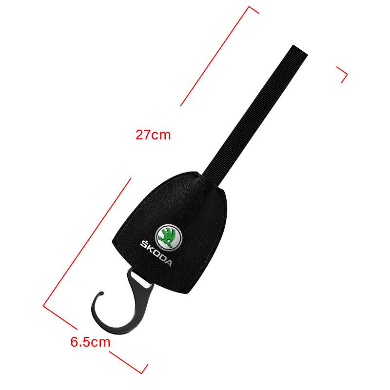 1/2pcs Leather Car Seat Back Hooks Portable Hanging Bag Rack for Skoda Octavia Enyaq Rapid Karoq Derivati Fabia Kodiaq Kamiq Superb Yeti