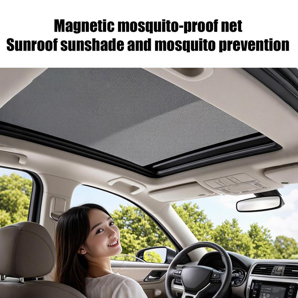 car Sunroof Cover Magnetic Breathable Car Sun Shade Anti-Fly Automotive Auxiliary Parts For Driving Sleeping Outdoor Camping
