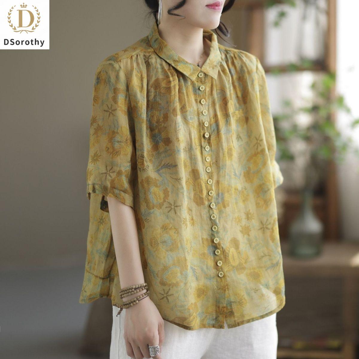 

Летние женские топы и блузки, модная свободная рубашка три четверти, поло с лацканами и карманами на пуговицах, элегантная женская одежда с принтом XXXL