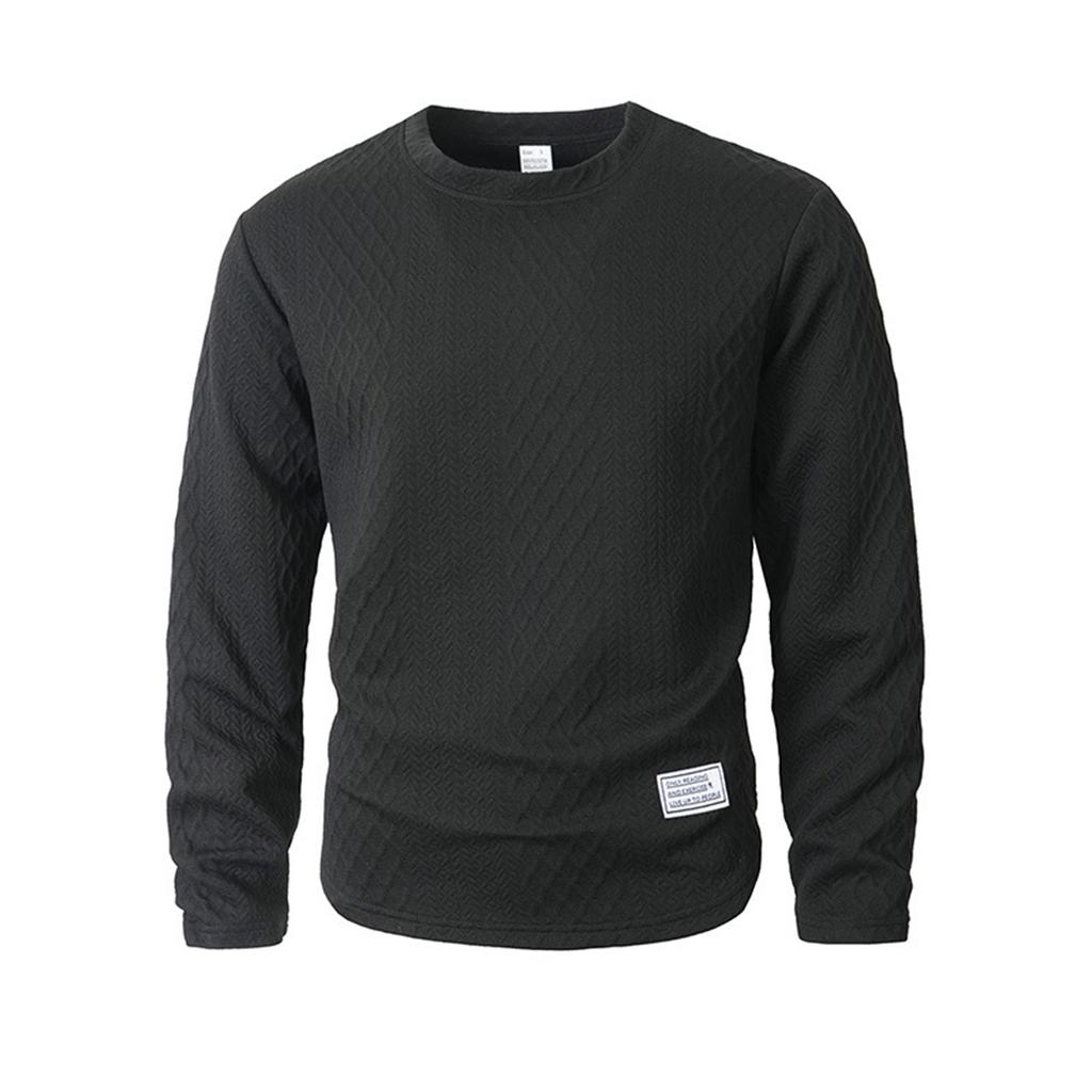 Mens Cable Knit  Casual Long Leeve Crewneck Pullover Sweaters  Textured