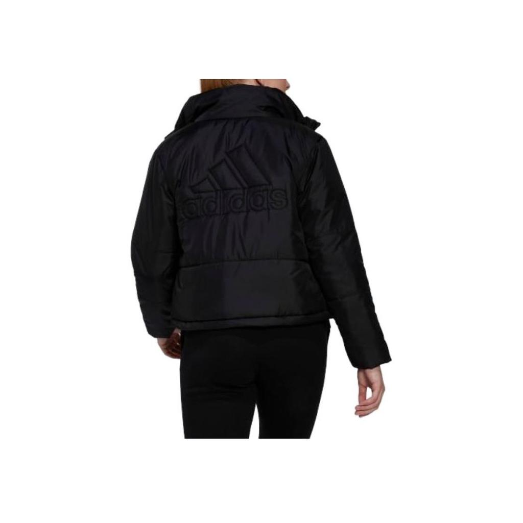 Adidas Bsc Insulated Jacket Logo Stand Collar Solid Color Zipper Short Sleeve Jacket Women Jacket Black HG8757