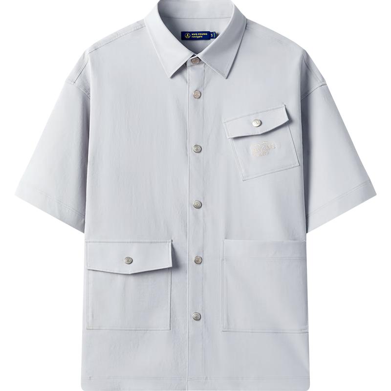 NVG·YOUNG Men's Fashion Short Sleeve Work Shirt