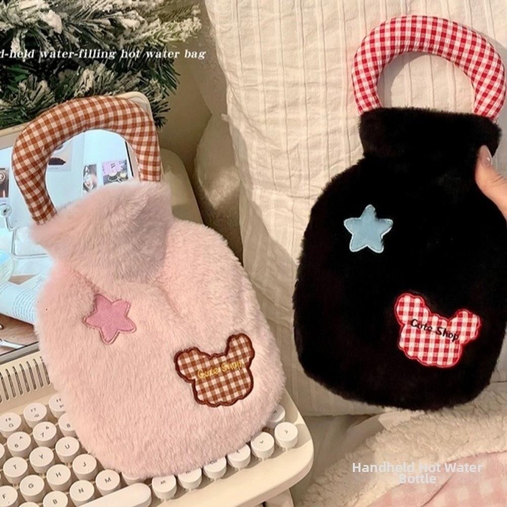 Portable Plush Hot Water Bag 400ml Water-filling Cartoon Warm Water Bag Anti-scalding Leak-proof Hand Warmers Gifts