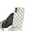 B&W Polka Dot Hard Shell Case for iPhone 13/14/16/17 Pro Max, Double Layer IMD