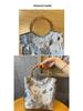 Chinese Jacquard Retro Clutch: Women's Bamboo Joint Wedding Handbag In National Hanfu Style