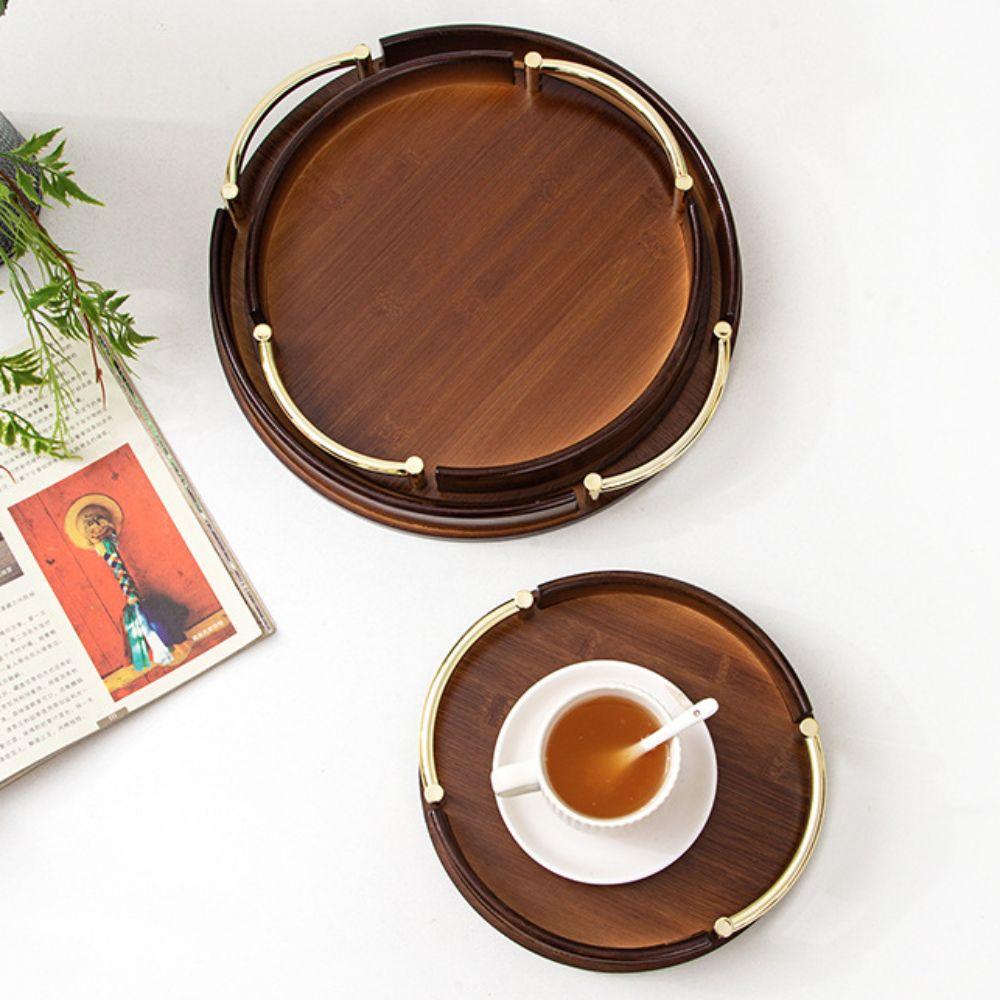 Simple Style Fruit Tray Round Food Plate Practical Light Luxury Tea Set Tray Afternoon Tea