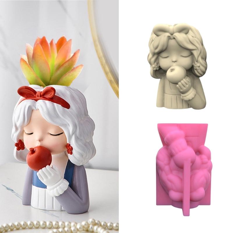 Formă din silicon pentru ghiveci, matriță pentru ghiveci din ciment, pentru ghiveci, matriță din rășină epoxidica, suport pentru perie de machiaj, matriță organizatoare