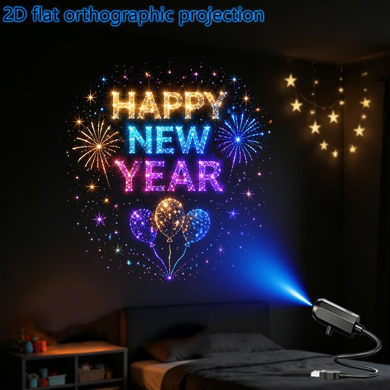 Weihnachts-Projektorlicht Modi Schaltbare Muster USB-Projektor Atmosphärenlicht Feierparty Decke Weihnachten Deko